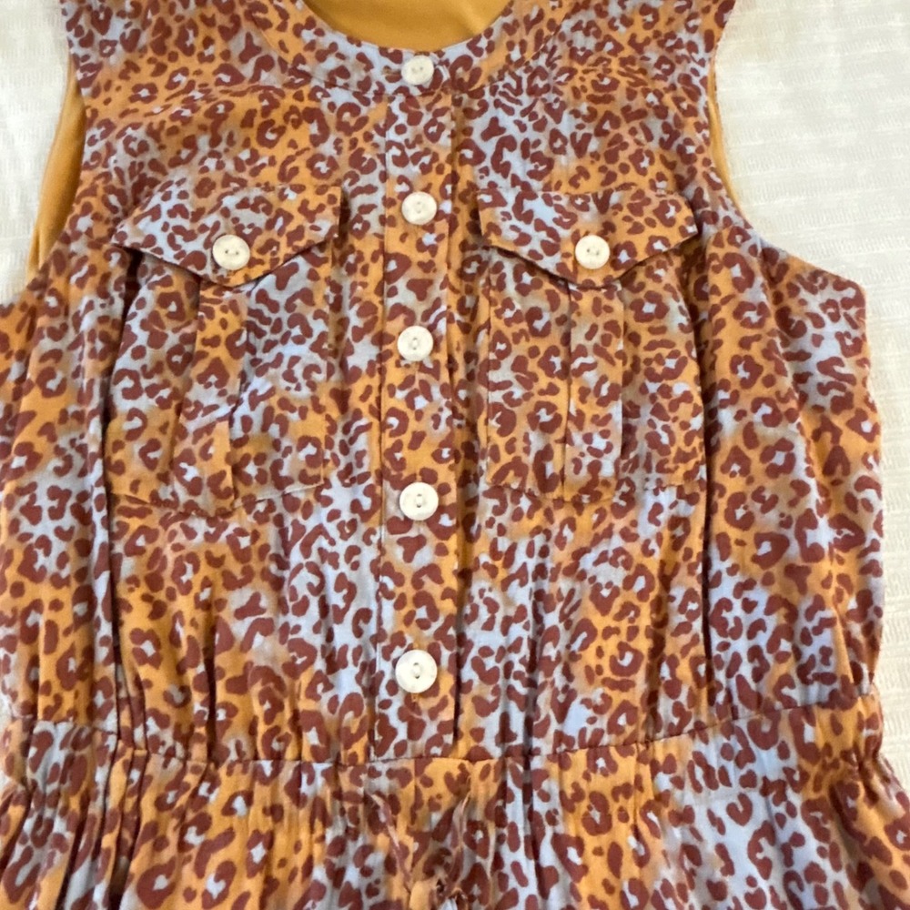 Nine West Leopard Print Sleeveless Mini Shirt Dress with Pockets - Picture 6 of 11